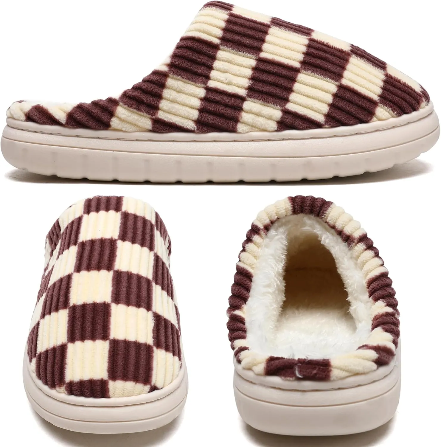 Guyarns House Slippers for Women & Men - Fuzzy, Casual Indoor/Outdoor Shoes with Memory Foam & Faux Fur Lining
