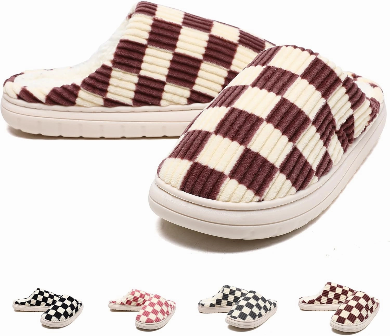Guyarns House Slippers for Women & Men - Fuzzy, Casual Indoor/Outdoor Shoes with Memory Foam & Faux Fur Lining