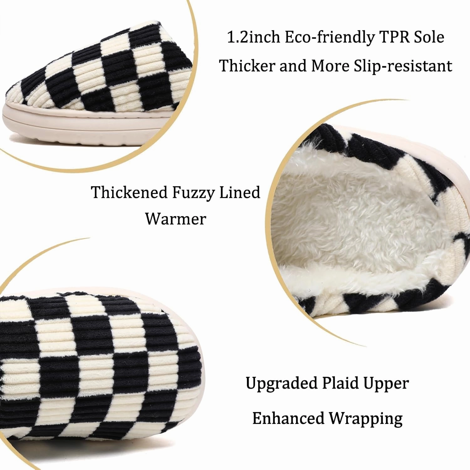 Guyarns House Slippers for Women & Men - Fuzzy, Casual Indoor/Outdoor Shoes with Memory Foam & Faux Fur Lining