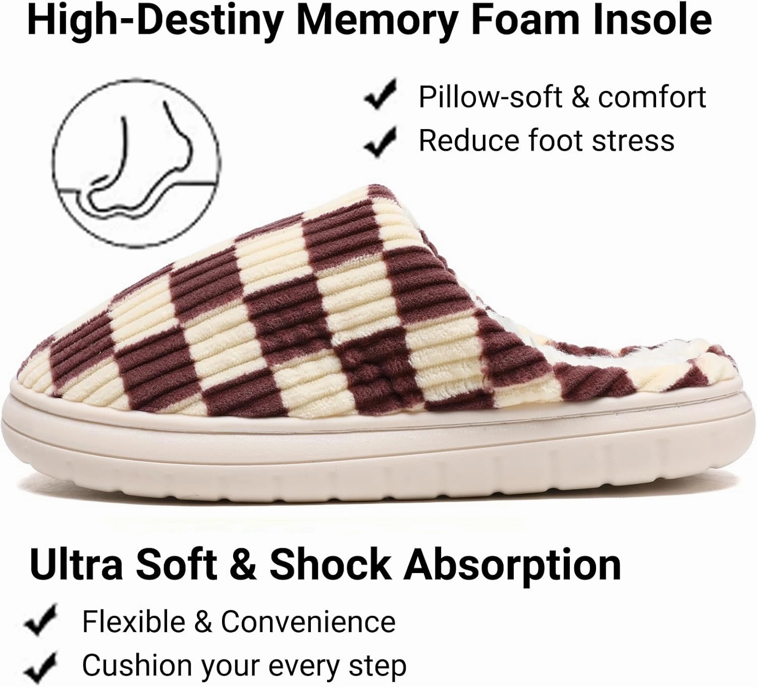 Guyarns House Slippers for Women & Men - Fuzzy, Casual Indoor/Outdoor Shoes with Memory Foam & Faux Fur Lining