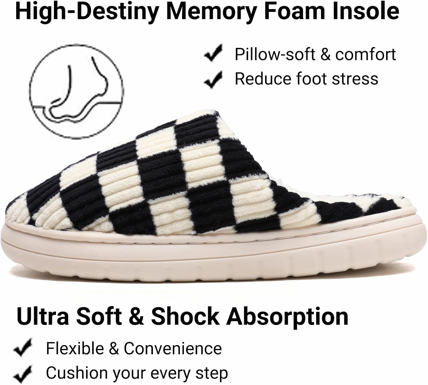 Guyarns House Slippers for Women & Men - Fuzzy, Casual Indoor/Outdoor Shoes with Memory Foam & Faux Fur Lining