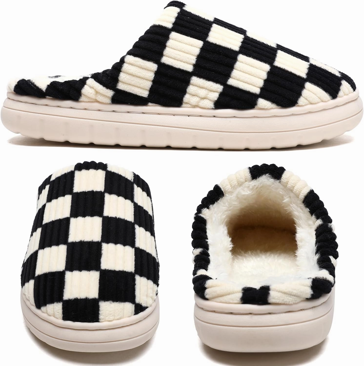 Guyarns House Slippers for Women & Men - Fuzzy, Casual Indoor/Outdoor Shoes with Memory Foam & Faux Fur Lining