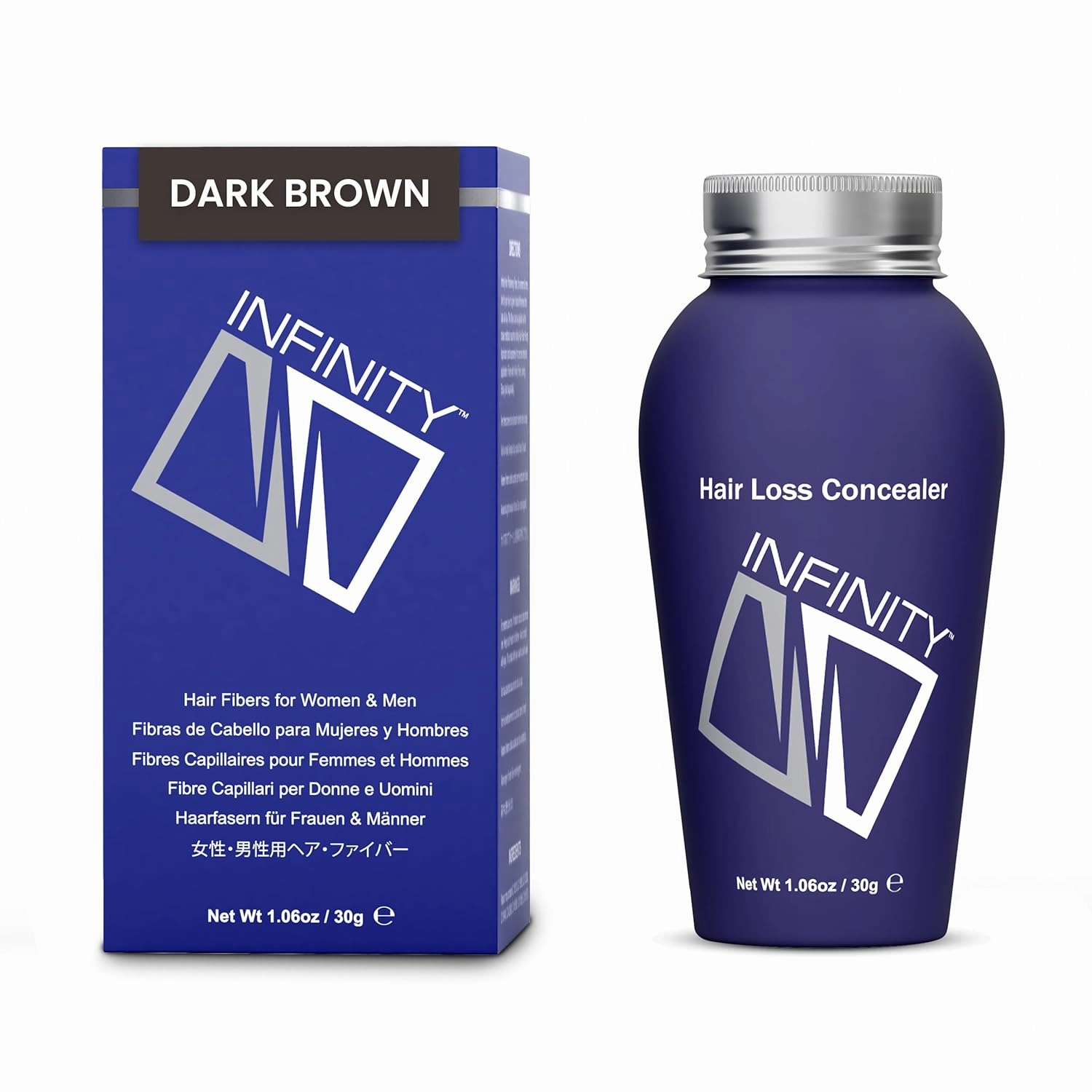 Hair Fibers Dark Brown for Thinning Hair for Women & Men - 100% Undetectable Hair Building Fiber Powder - Conceal Hair Loss in 15 Seconds, 30g