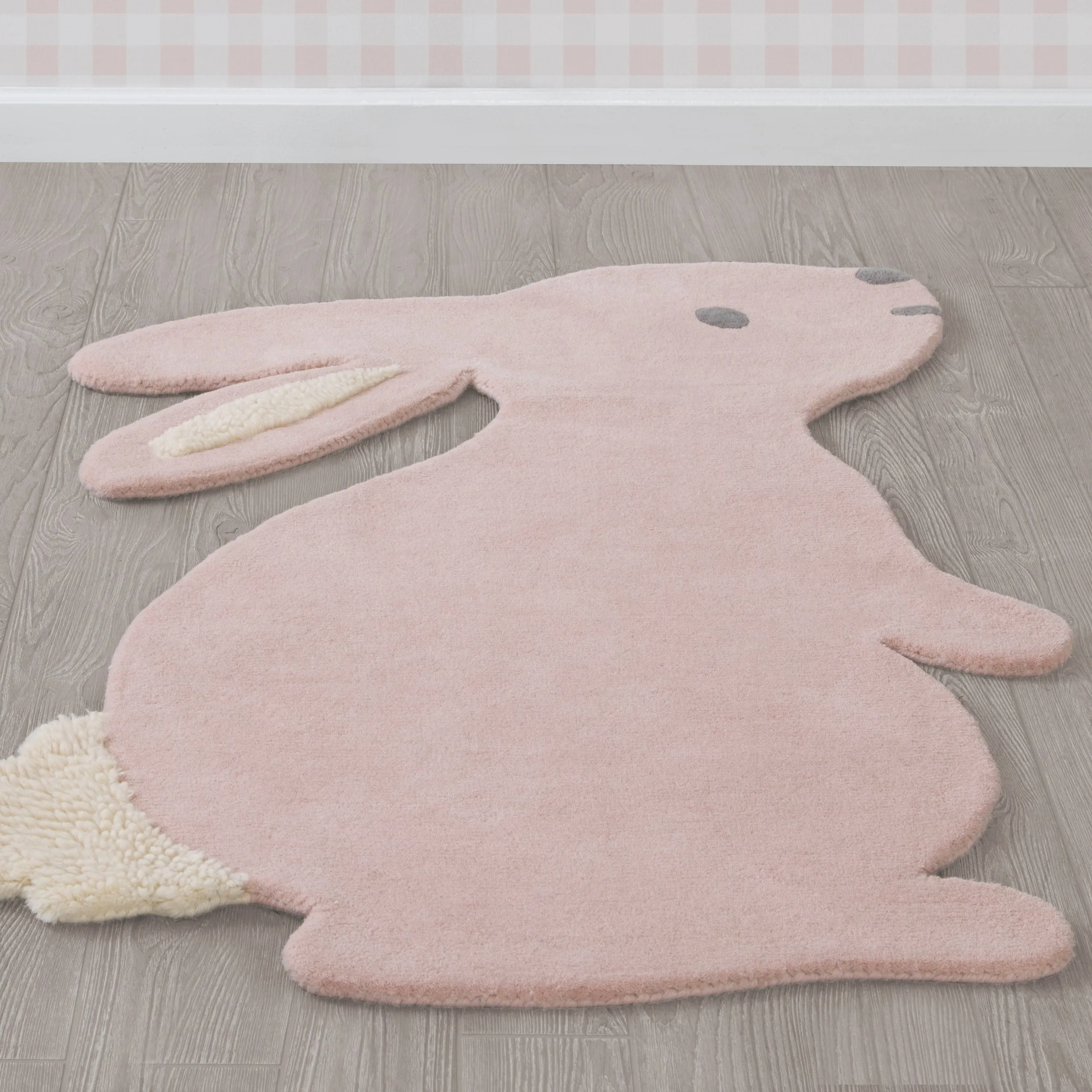 Hand-Tufted 100% Wool Bunny Rug