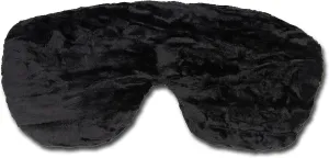 Handmade Opulence Eye Mask Pillow - Weighted Flaxseed Fill, Unscented, Satin & Velvet, Adjustable Strap - Ideal for Meditation & Restful Sleep - Black - TEMF-BK