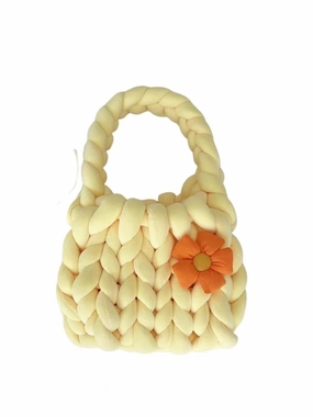 Handmade Dopamine Flower Icelandic Wool Bag for Women