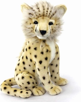 Hansa Cheetah Cub Stuffed Plush Animal, Sitting