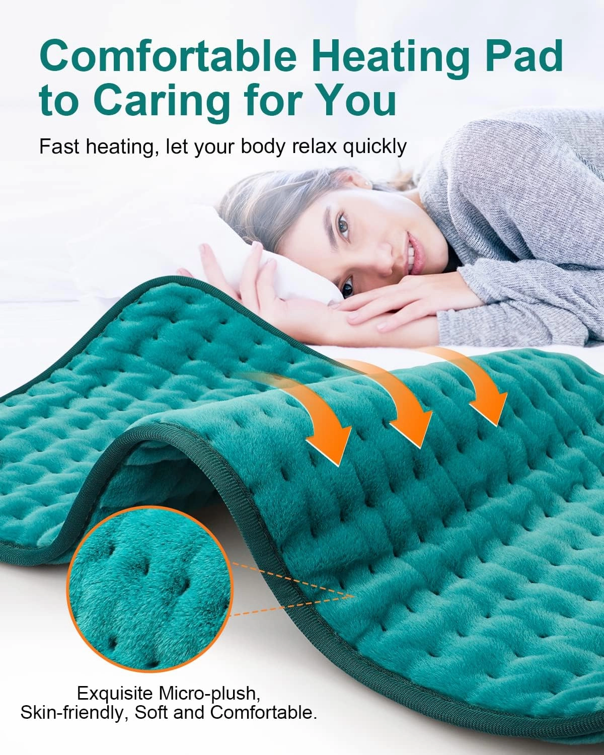 Heating Pad for Back Pain Relief with 6 Heat Settings, 4 Auto-Off, Gifts for Women Mom Men Dad, Electric Heating Pads for Cramps/Abdomen/Waist/Shoulder, Moist Dry Heat Options, 12" x 24"