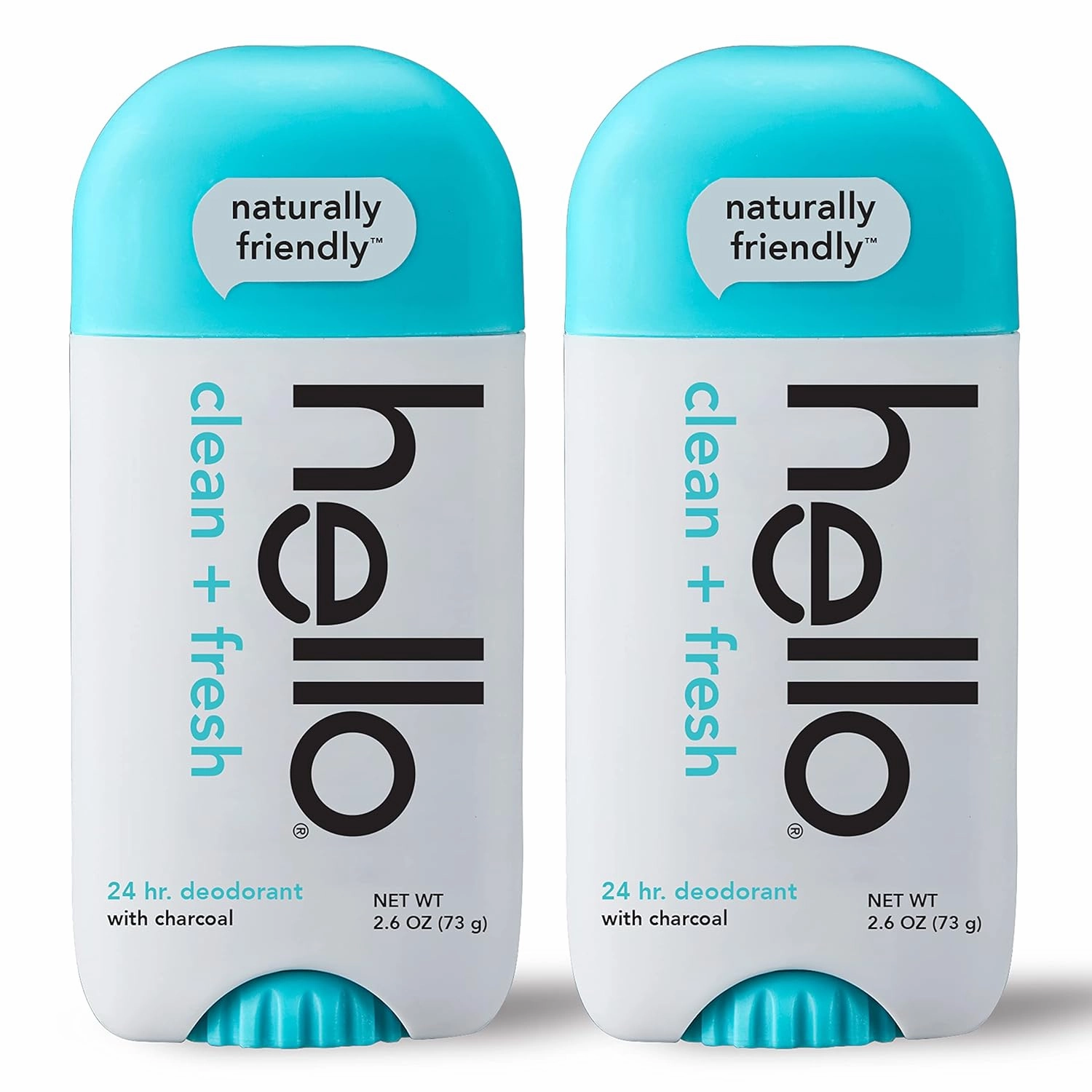 Hello Antiplaque Toothpaste, Fluoride Free for Teeth Whitening with Natural Peppermint Flavor & Activated Charcoal Fresh and Clean Deodorant for Women   Men, Aluminum Free, Baking Soda Free