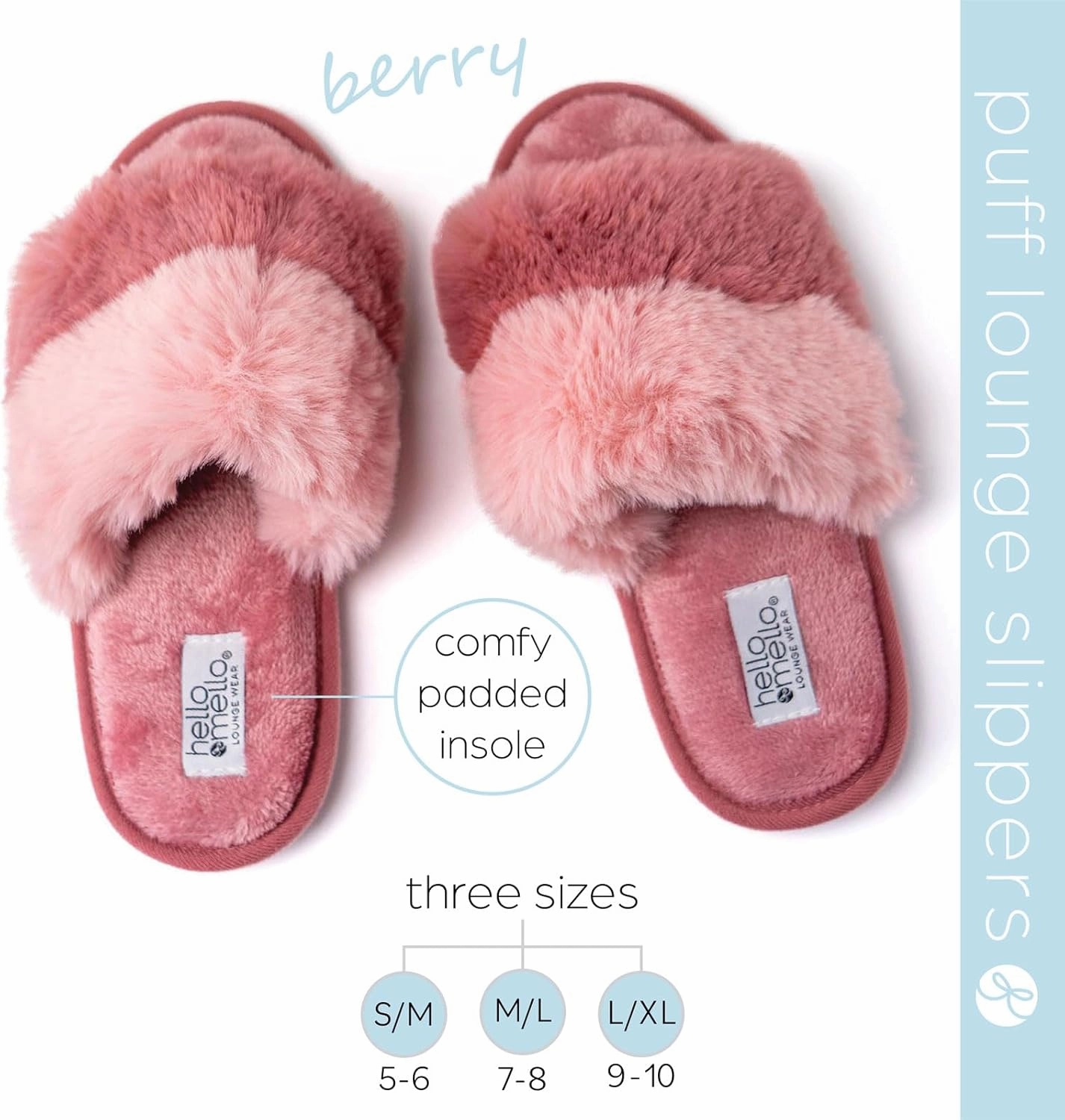 Hello Mello Cotton Candy Stylish Comfy Eco-Friendly Indoor Outdoor Super Plush Open Toe Puff Slippers for Women and Girls