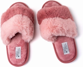 Hello Mello Cotton Candy Stylish Comfy Eco-Friendly Indoor Outdoor Super Plush Open Toe Puff Slippers for Women and Girls