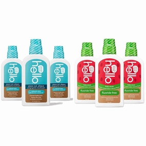 Hello Peace Out Plaque, Antigingivitis Alcohol Free Mouthwash, Natural Mint with Aloe Vera & Natural Watermelon Flavor Kids Fluoride Free Rinse, Alcohol Free, Vegan, SLS Free