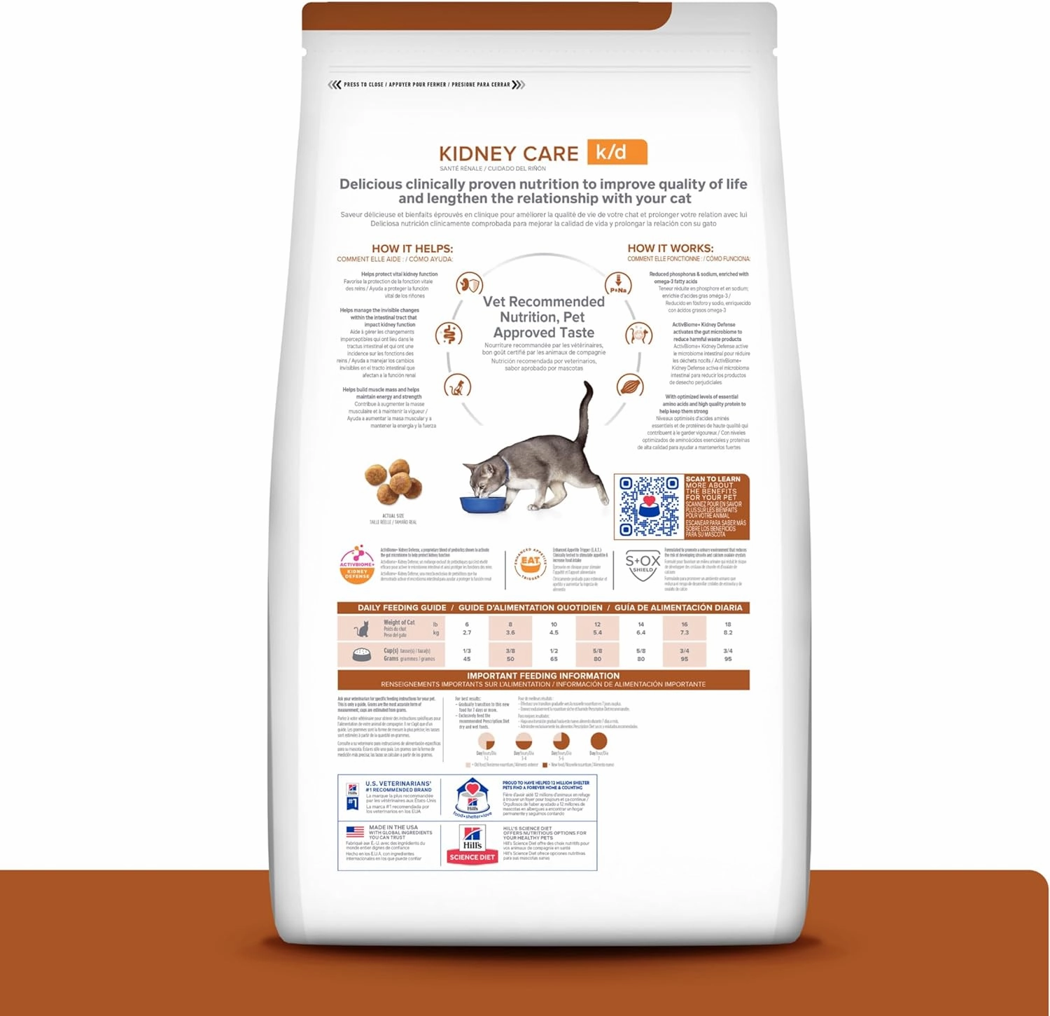 Hill's Prescription Diet k/d Kidney Care with Chicken Dry Cat Food , Veterinary Diet, 4 lb. Bag