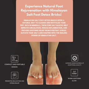 Himalayan Salt Foot Detox Bricks – 8x4x2 Set of 2, Rock Salt Detoxification Block, Pink Salt Block for feet and hands.