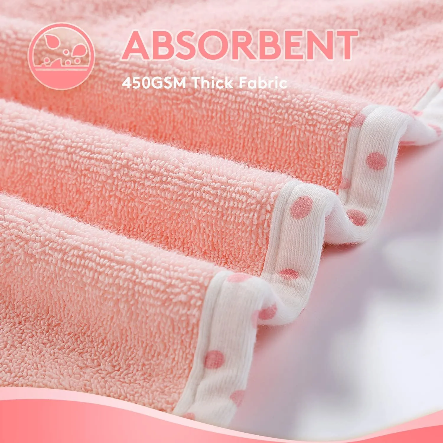 Hooded Towel for Kids 100% Cotton Ultra Soft with Unique Animal Design Large for Infants 3-10 Years (Bunny)