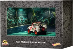 Hot Wheels Jurassic Park Jeep Wrangler & Dr. Ian Malcolm - SDCC2023 Comic Con Exclusive