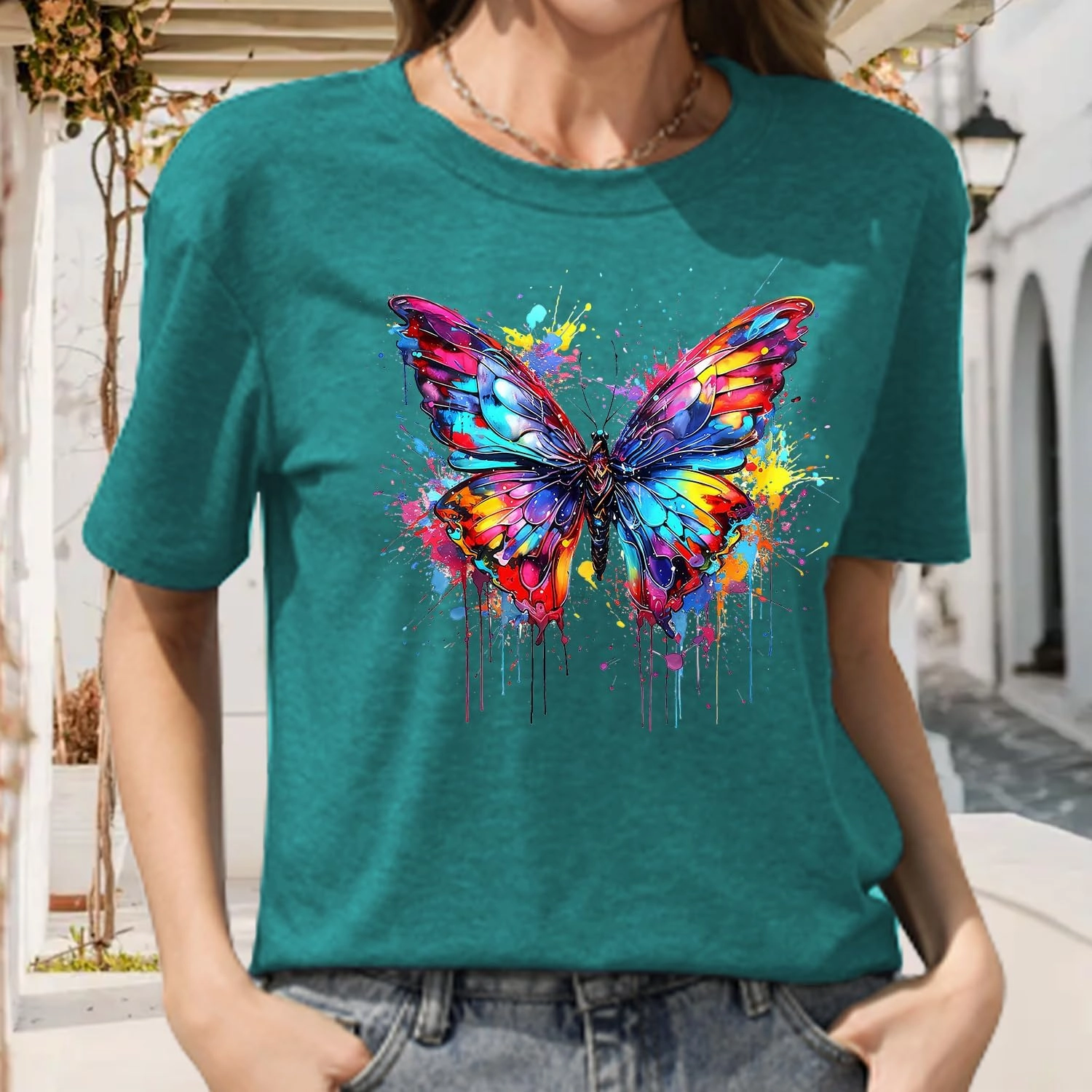 Hummingbird Shirt for Women Funny Women's Flower Graphic Tees Cute Bird Lover Short Sleeve Shirts ﻿