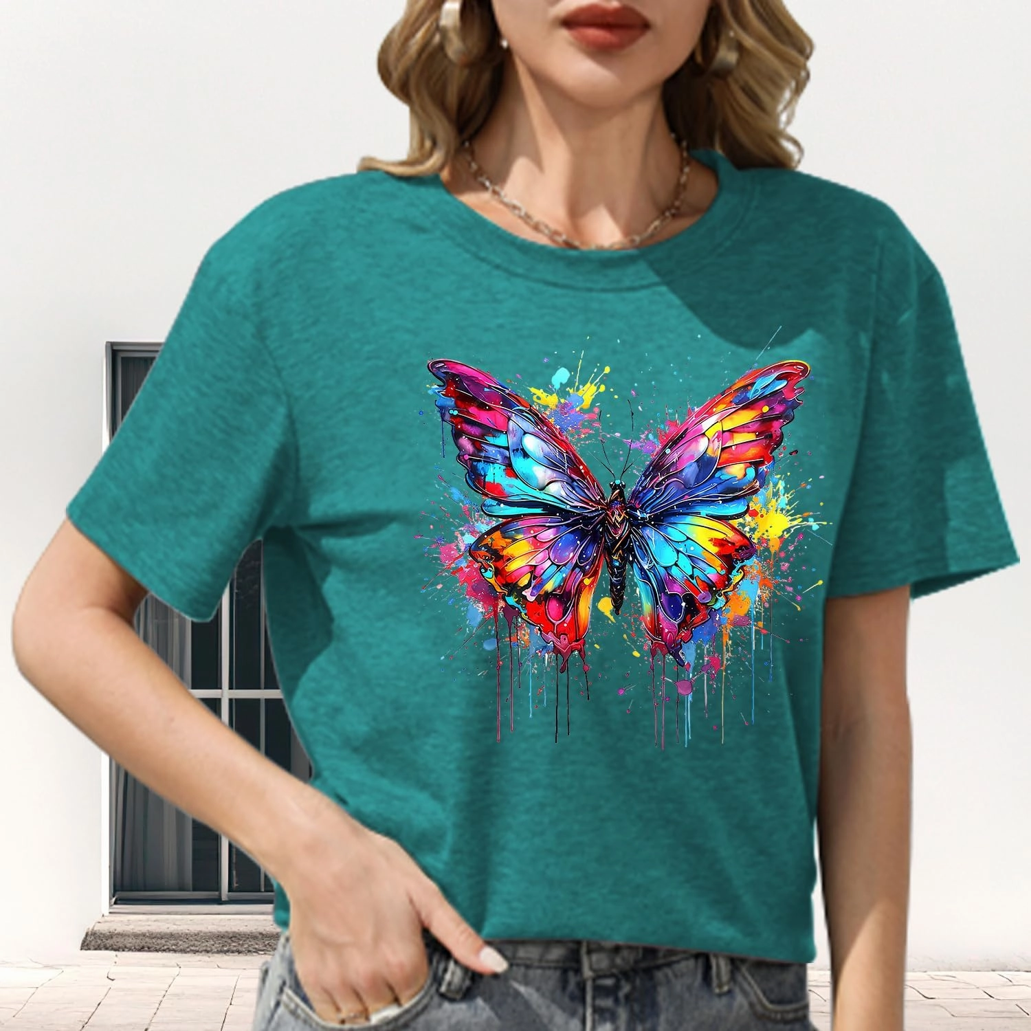 Hummingbird Shirt for Women Funny Women's Flower Graphic Tees Cute Bird Lover Short Sleeve Shirts ﻿