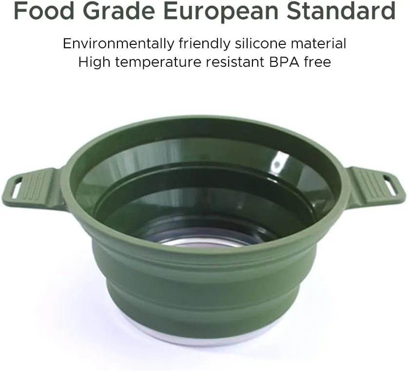 HXBER Folding Pot Set Portable Cooking Set Collapsible Cookware Set Outdoor Camping Cookware Set Compact