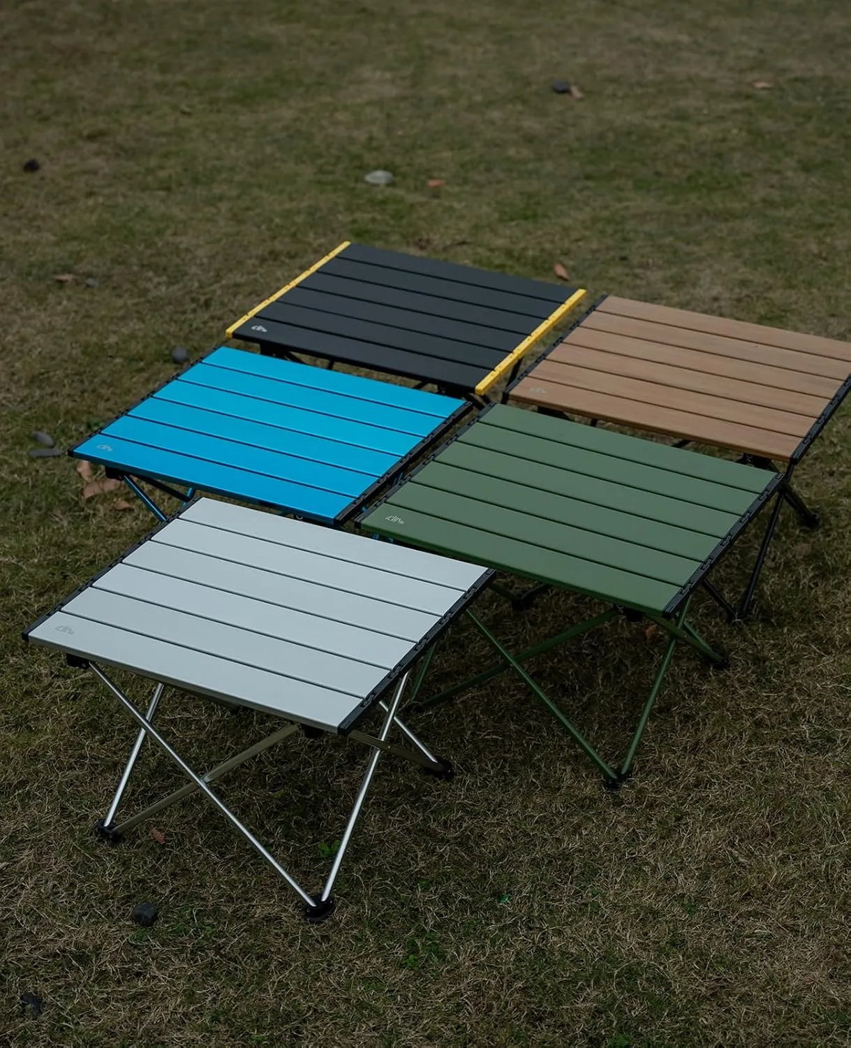 iClimb Ultralight Compact Camping Folding Table with Carry Bag (Silver - L)
