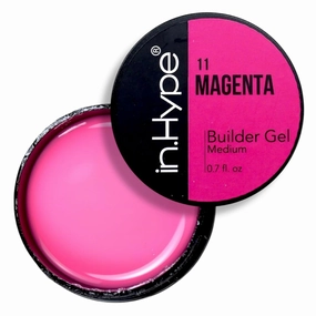 IN.HYPE UV/LED Color Hard/Builder Gel for Nail Extension/Strengthening/Overlays (Magenta) Hot Pink