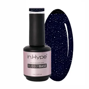 IN.HYPE Rubber Base Gel - Shimmer. Light Reflective/Flash Soak off. UV/LED Curable (Black Onyx)