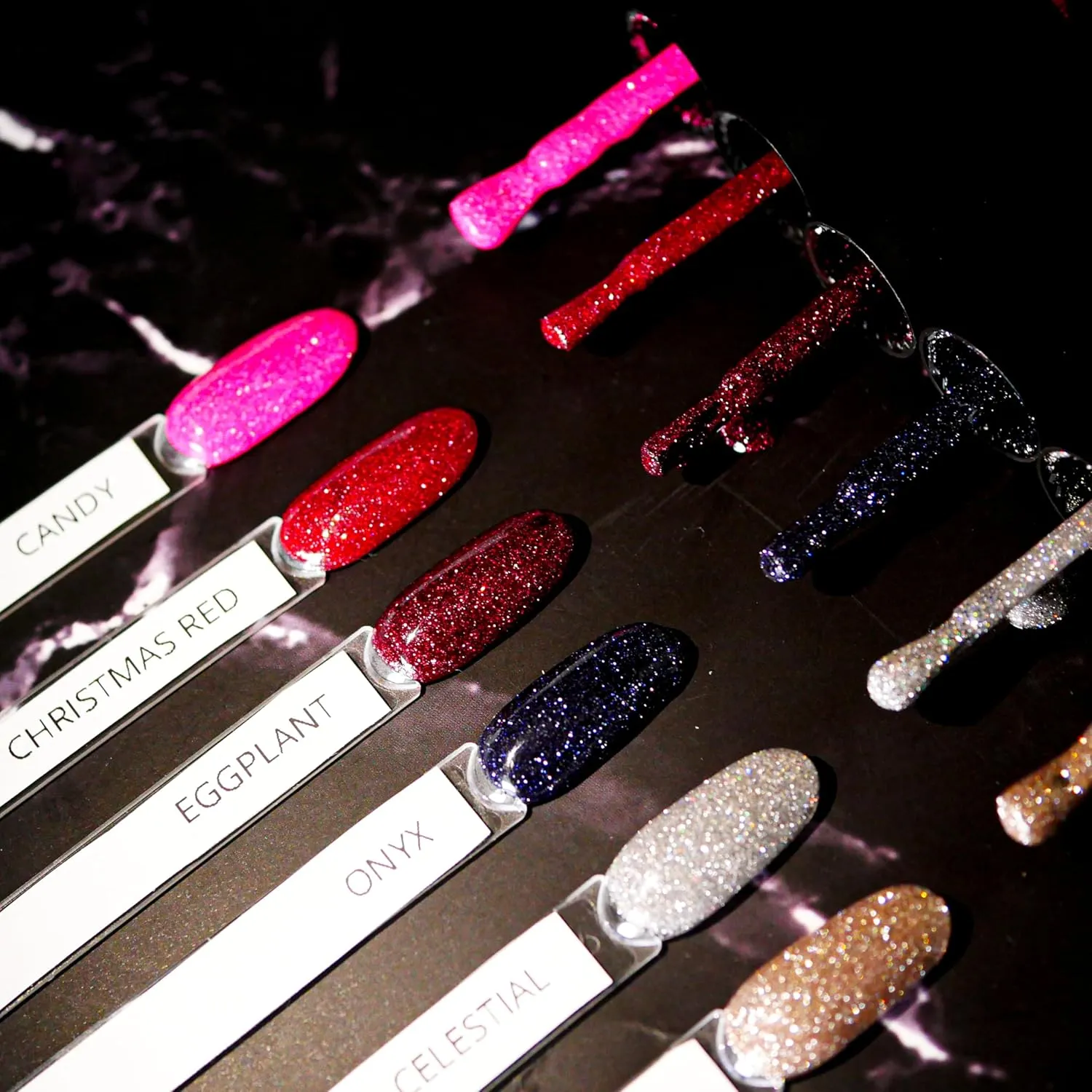 IN.HYPE Rubber Base Gel - Shimmer. Light Reflective/Flash Soak off. UV/LED Curable (Black Onyx)