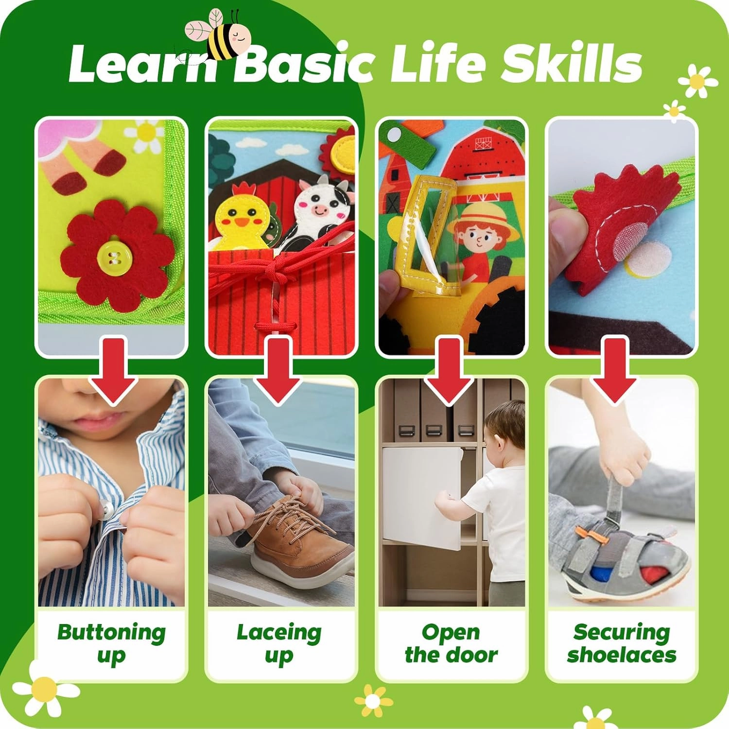 INKLAB Toddler Busy Board Ages 3, Learning Toys for 3  Year Old, Sensory Toys for Kids with Autism, Preschool Learning Activities, Kids Ages 3 , Activities Toy for Car Travel Airplane