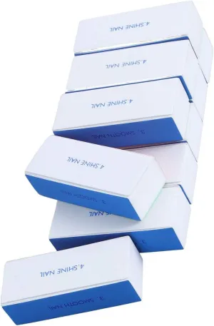 inksky 4-way Manicure Buffer Nail Shiner Sponge Nail File with Brushed Fabric Building Blocks - 10 pcs