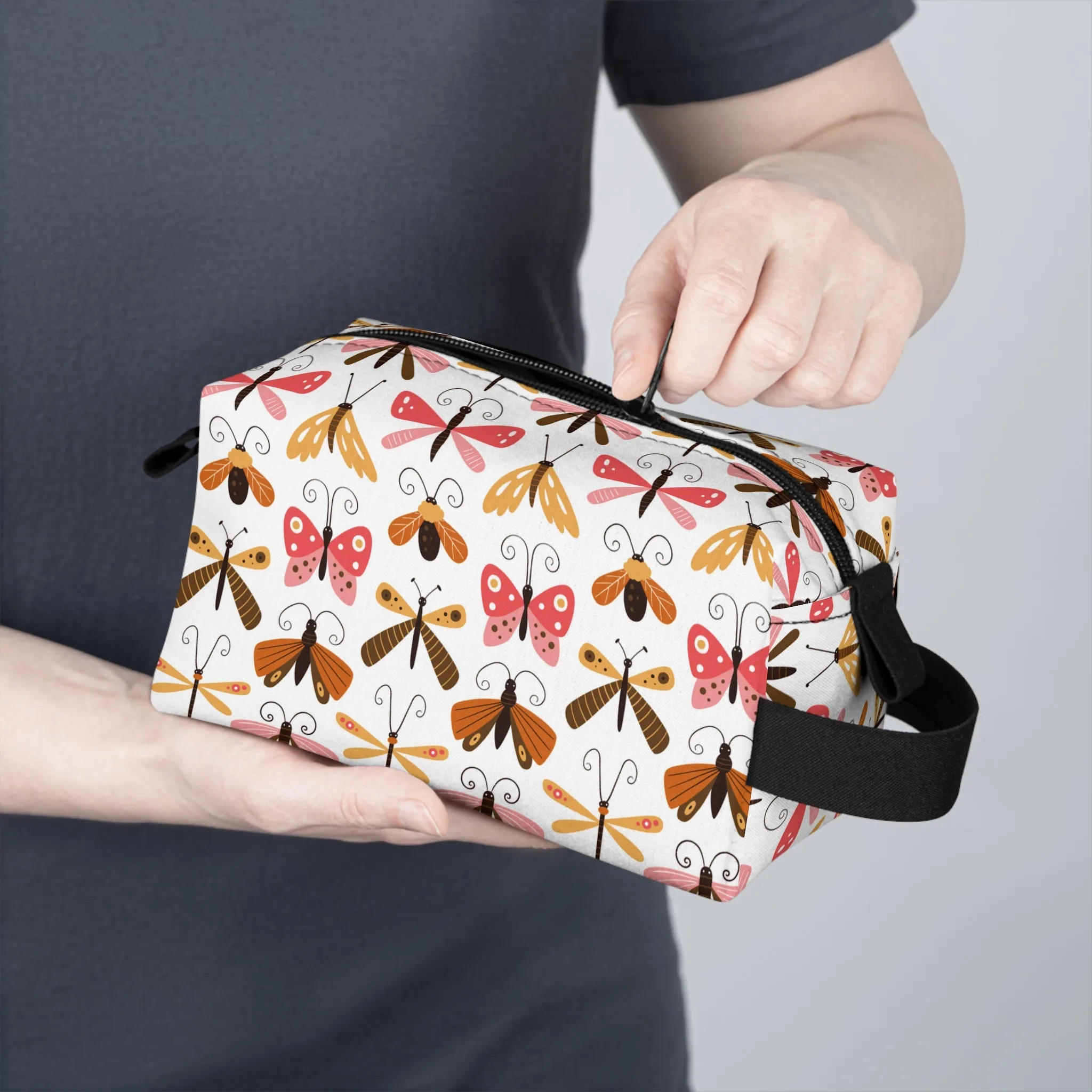 Insect Print Organizer Bag - Compact, Eco-Friendly Accessory for Nature Lovers