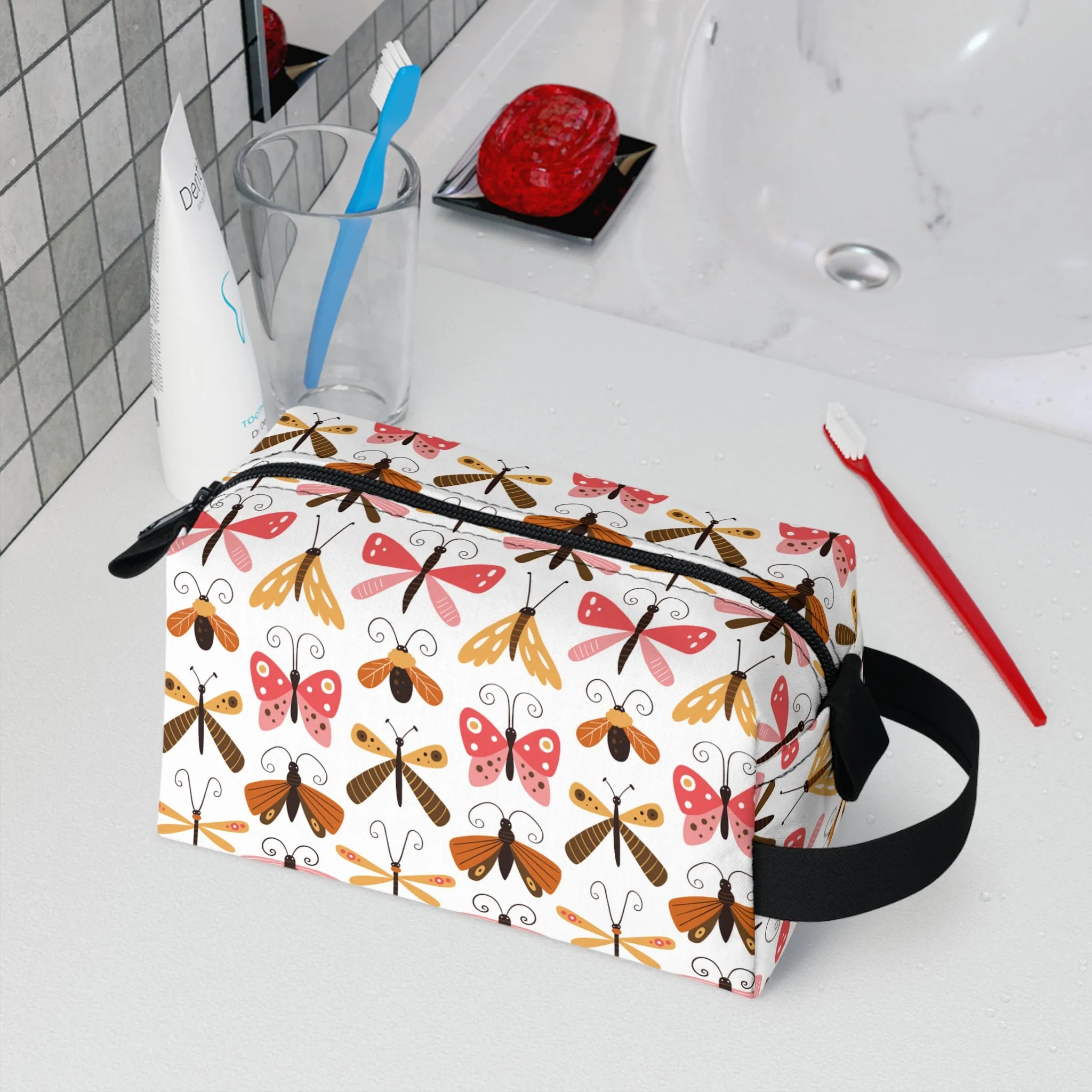 Insect Print Organizer Bag - Compact, Eco-Friendly Accessory for Nature Lovers