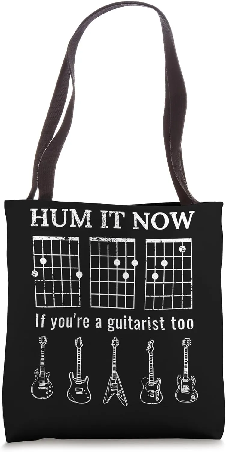 Interactive inscription - Hidden Message Guitar Chords Tote Bag
