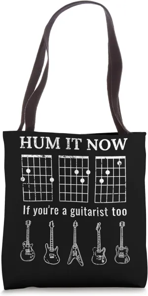 Interactive inscription - Hidden Message Guitar Chords Tote Bag