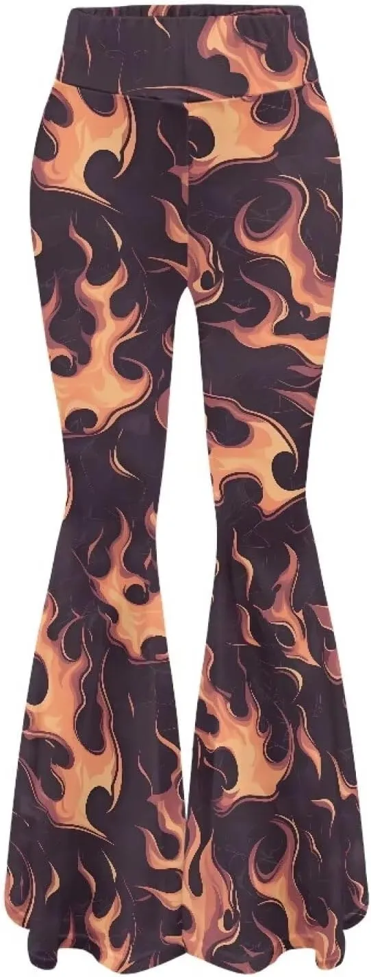 Irisjudy Tiger Print Bootleg Yoga Pants for Women Y2K Workout Sweatpants Casual Bell Bottom Trousers Flare Leggings for Women