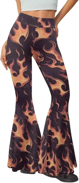 Irisjudy Tiger Print Bootleg Yoga Pants for Women Y2K Workout Sweatpants Casual Bell Bottom Trousers Flare Leggings for Women
