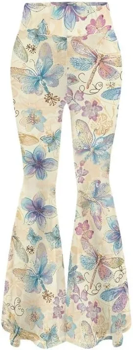 Irisjudy Women Work Leggings Snakeskin Bootcut Workout Pants, Color Flared Sweatpants Tummy Control Workout Bootleg Pants