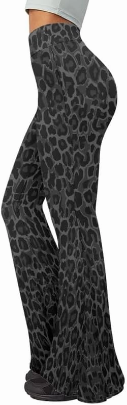 Irisjudy Tiger Print Bootleg Yoga Pants for Women Y2K Workout Sweatpants Casual Bell Bottom Trousers Flare Leggings for Women