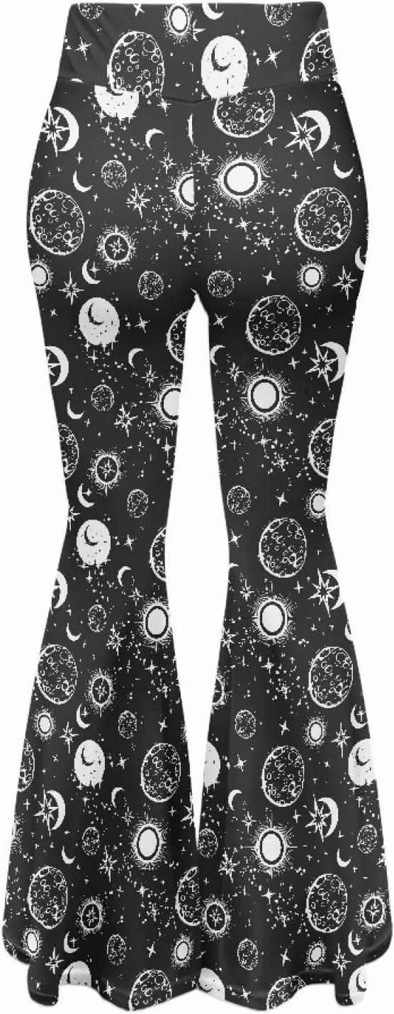 Irisjudy Women Flare Leggings Skulls Elastic High Waist Bootcut Yoga Pants Bell Bottom Camouflage Flared Sweatpants for Women