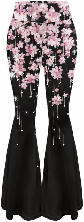 Irisjudy Women Flare Leggings Skulls Elastic High Waist Bootcut Yoga Pants Bell Bottom Camouflage Flared Sweatpants for Women
