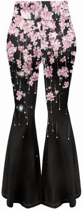 Irisjudy Women Flare Leggings Skulls Elastic High Waist Bootcut Yoga Pants Bell Bottom Camouflage Flared Sweatpants for Women