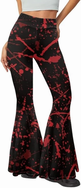 Irisjudy Women Work Leggings Snakeskin Bootcut Workout Pants, Color Flared Sweatpants Tummy Control Workout Bootleg Pants