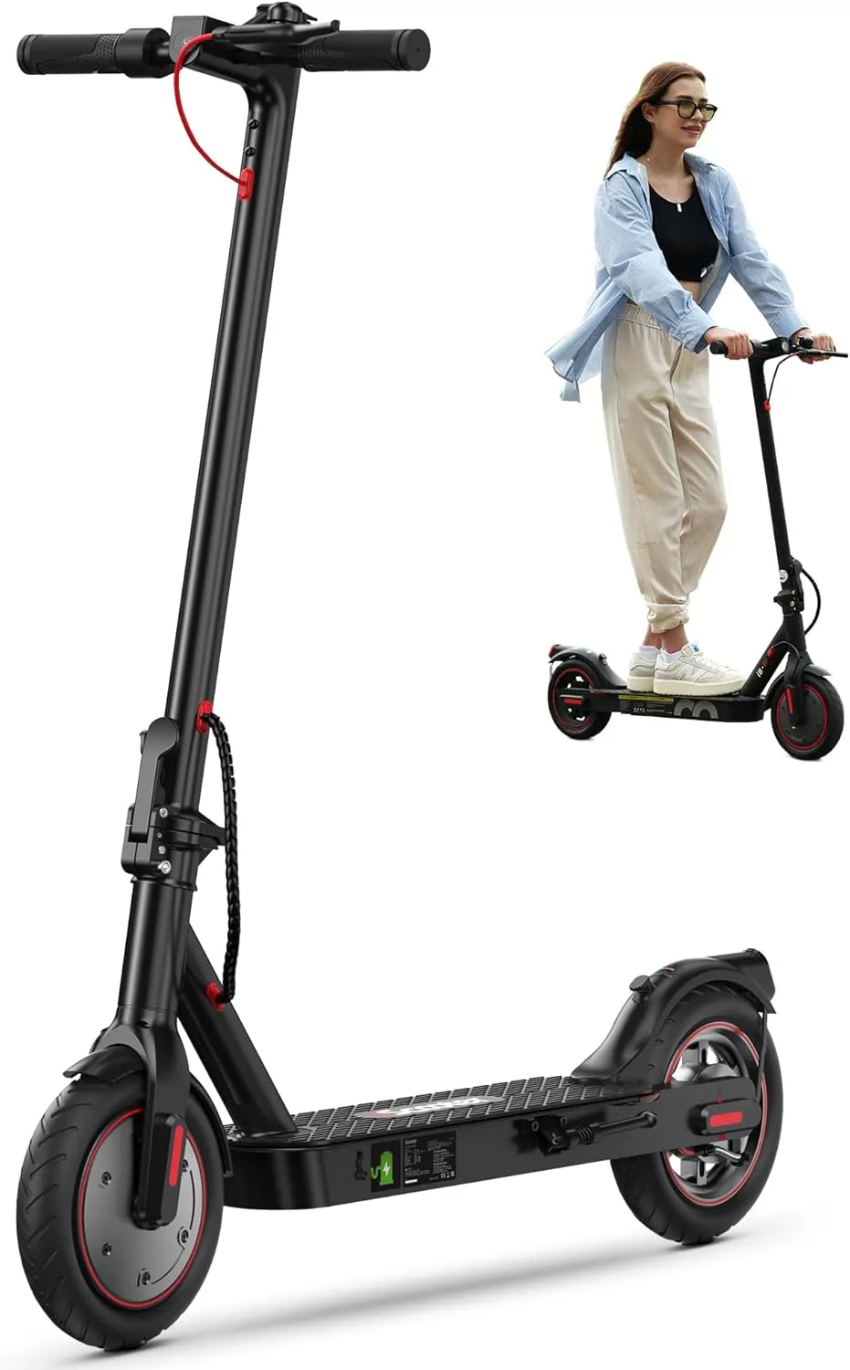 iScooter Electric Scooter for Adults, 18/12 Miles Long Range,22/19/15.6 Mph Top Speed, Commuting Electric Scooter with Cruise Control, Double Braking Systems Escooter for Adults and Teens