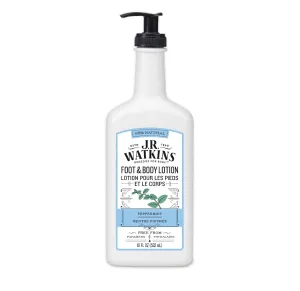 J R Watkins Foot & Body Lotion, Peppermint, 18 fl oz (532 ml)