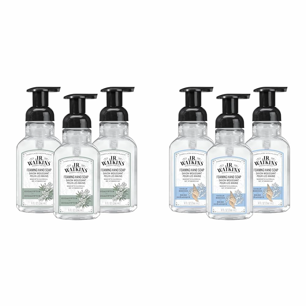 J.R. Watkins Bush Business Furniture Lateral File Cabinet Foaming Hand Soap, Eucalyptus and Ocean Breeze Scents, 9 fl oz (Pack of 3)