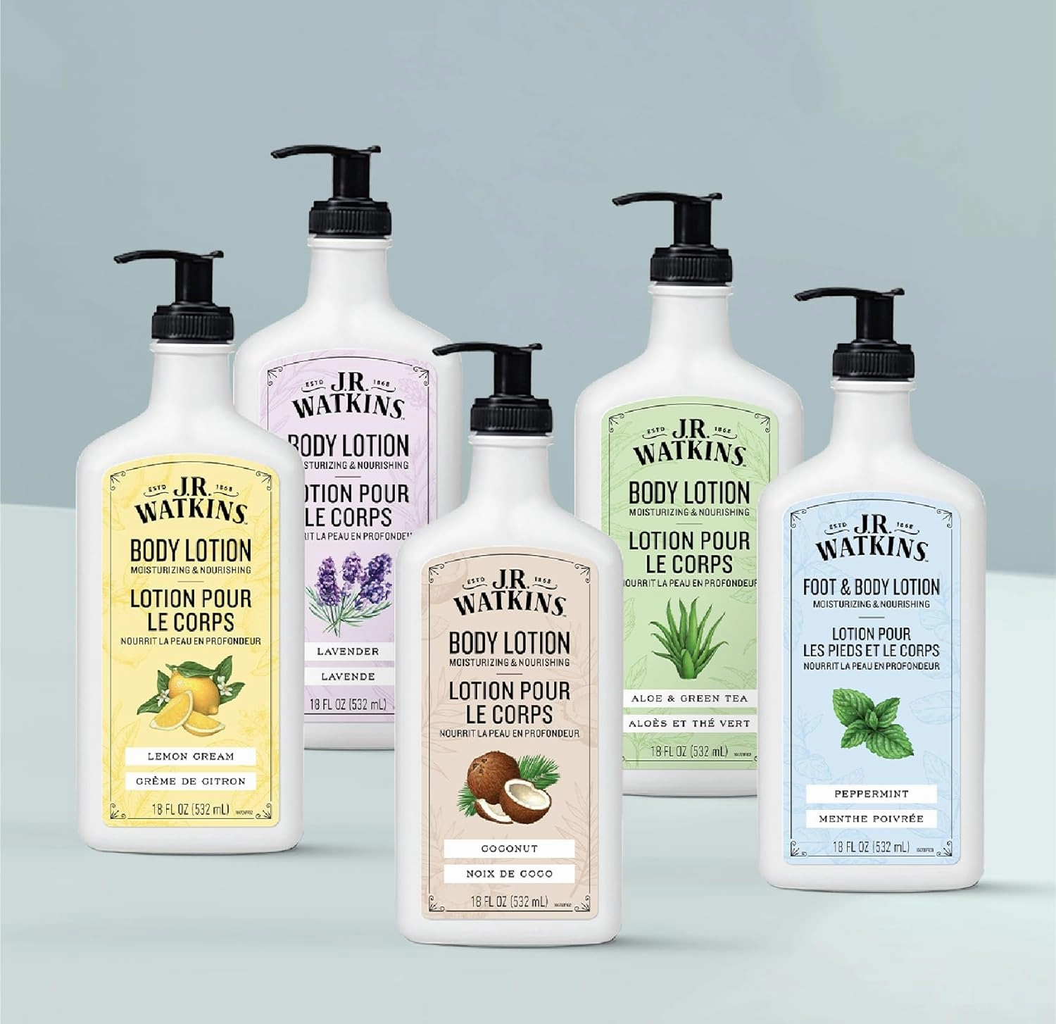J.R. Watkins Daily Moisturizing Body Lotion, Peppermint, 18 fl oz, 2 Pack