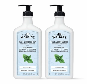 J.R. Watkins Daily Moisturizing Body Lotion, Peppermint, 18 fl oz, 2 Pack