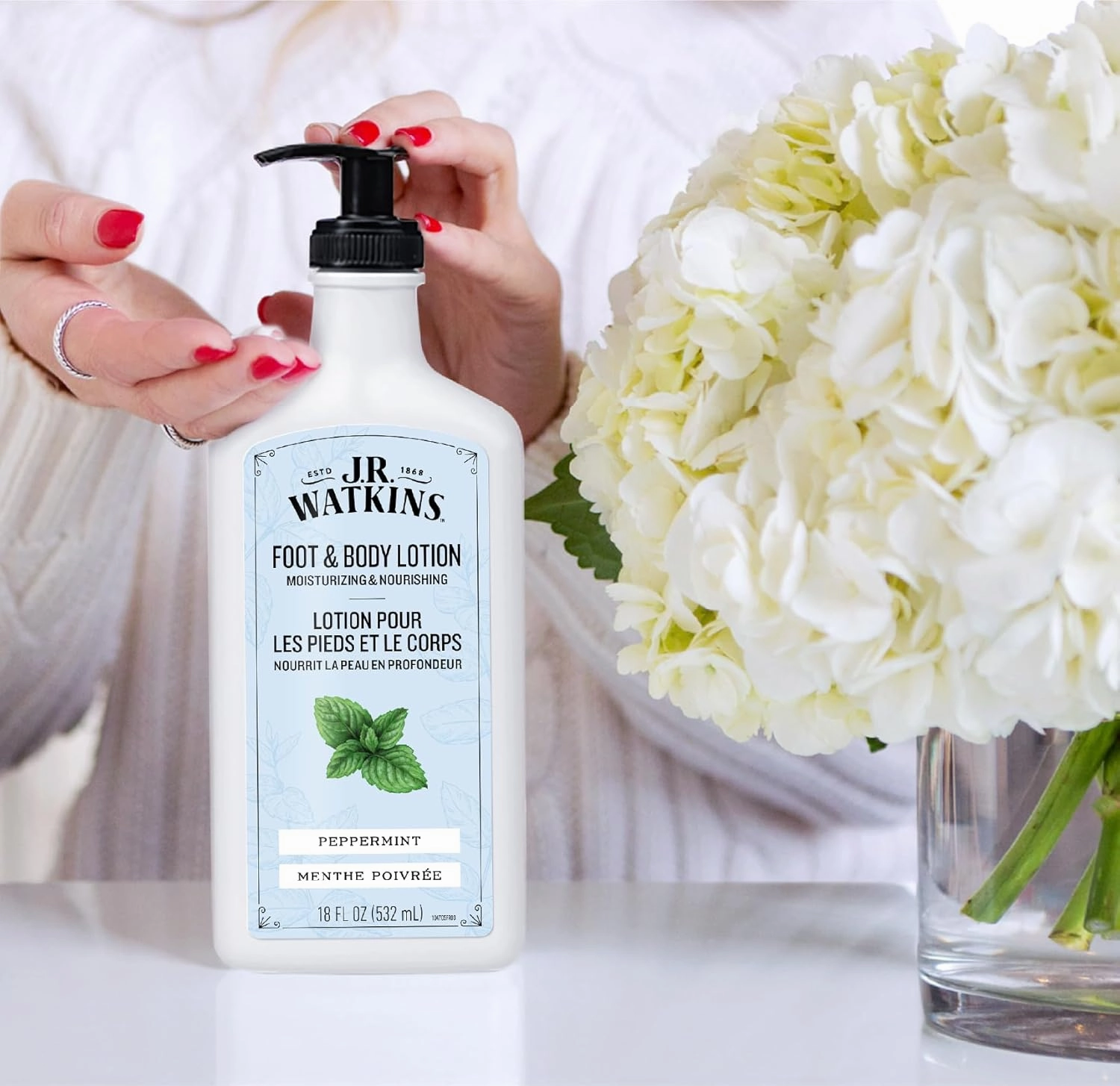 J.R. Watkins Daily Moisturizing Body Lotion, Peppermint, 18 fl oz, 2 Pack