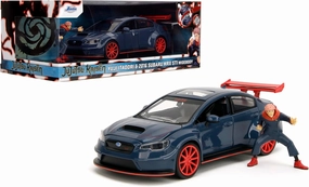 Jada Toys 2016 Subaru WRX STI w/Yuji Itadori Die-Cast Figure, Jujutsu Kaisen 1:24 Scale Collectible Car – Opening Doors, Hood & Trunk