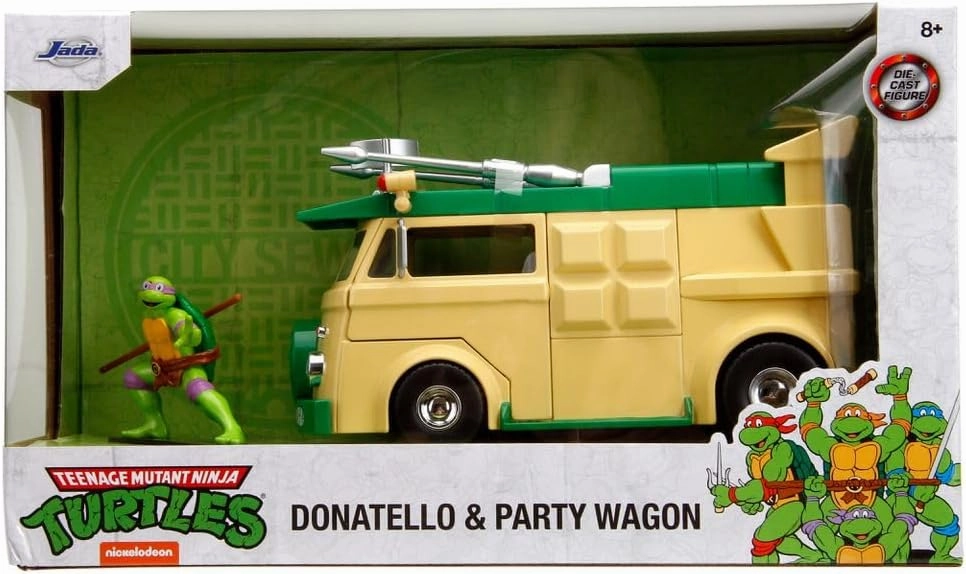 Jada Turtles Party Wagon 1:24 Die-Cast Car Play or Gift and for a Collection for Both Kids and Adults