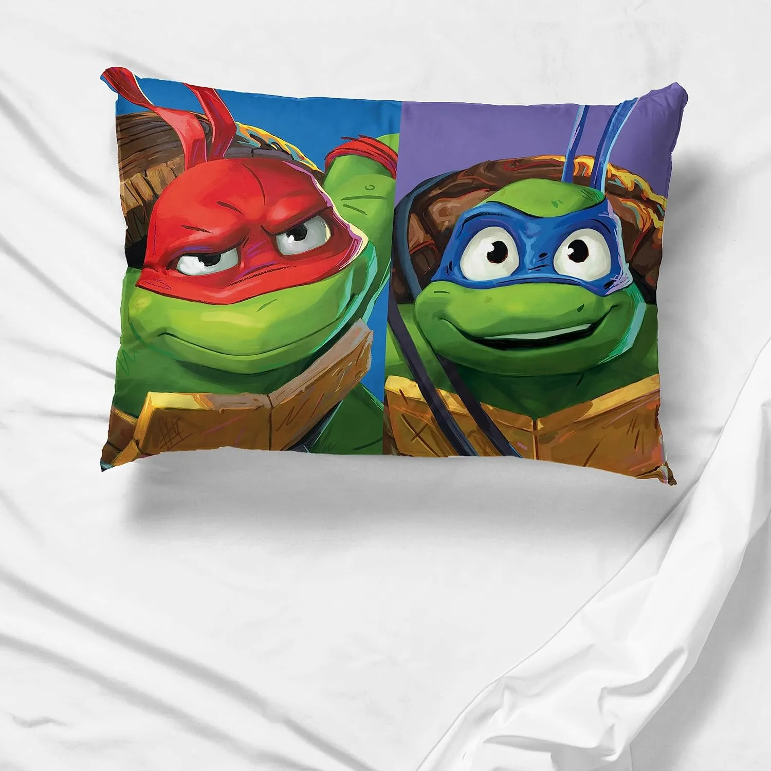Jay Franco Nickelodeon Teenage Mutant Ninja Turtles Good Fight 1 Pack Reversible Pillowcase - Double Sided Pillow Cover, Kids Super Soft Bedding